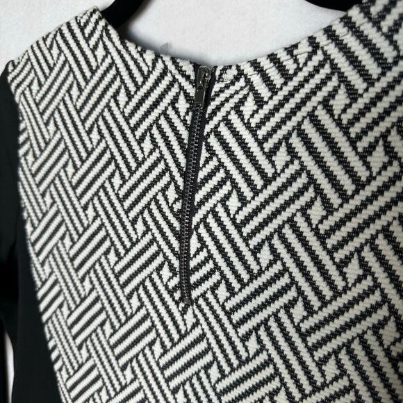 H&M Divided Black & White Geometric Bodycon Dress – Size 10 - Picture 5 of 7